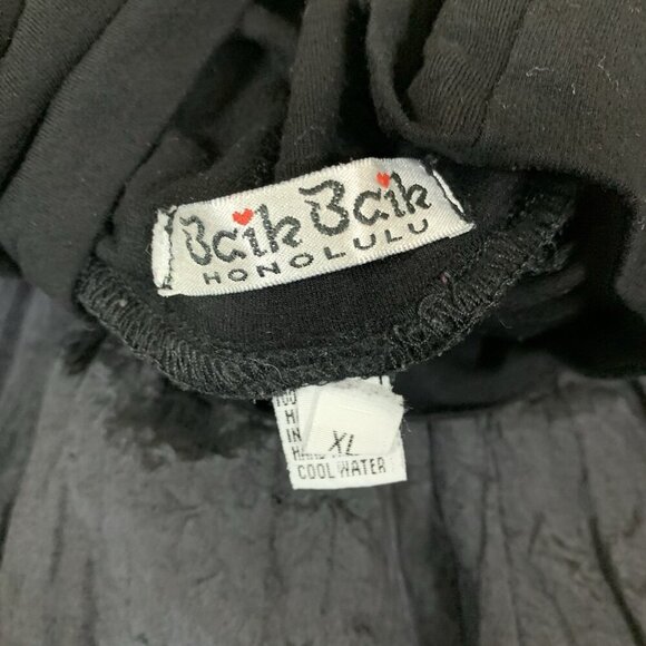 Baik Baik Honolulu Black High Waist Full Skirt Convertible Tube Dress XL Boho - Picture 4 of 4